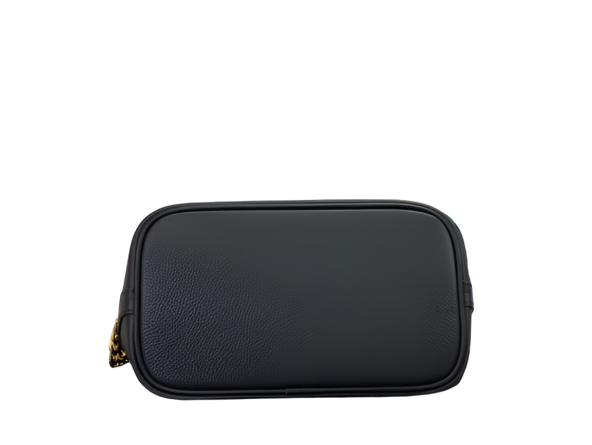 Louis Vuitton-inspired black bucket bag