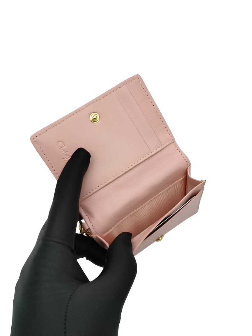 Dior Pink Quilted Leather Wallet