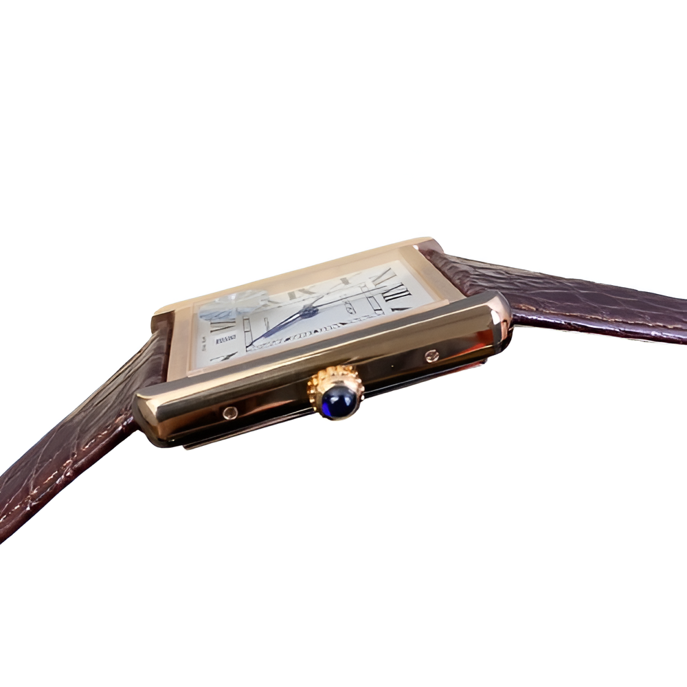 Cartier Tank Louis Cartier Gold with Brown Leather Strap