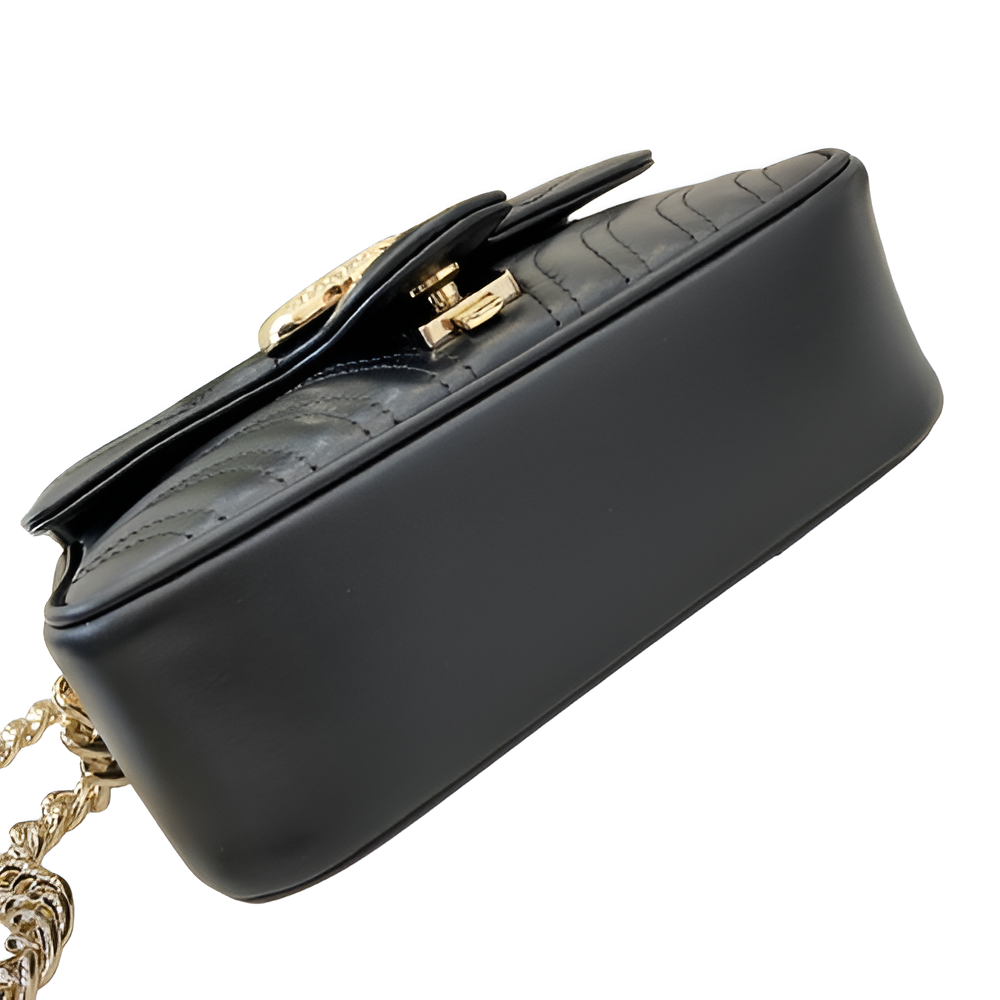 Gucci-inspired black quilted shoulder bag