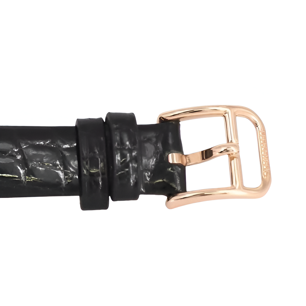 HERMÈS Black Croc-Embossed Watch
