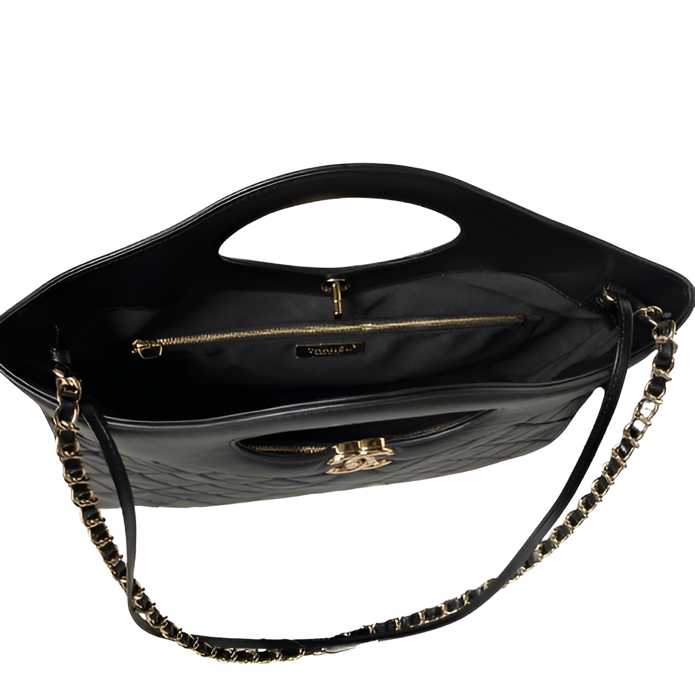 Chanel-Inspired Quilted Tote Bag with Chain