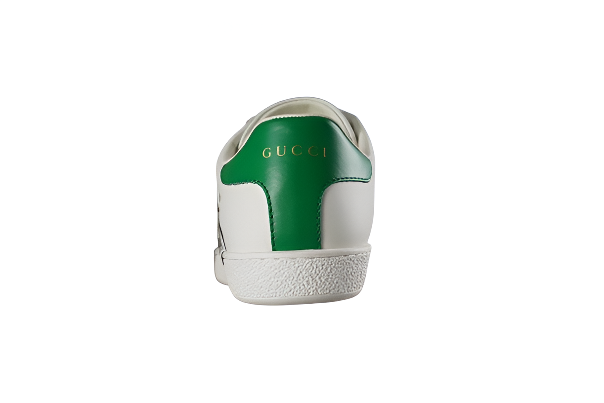 Gucci  White Cat-Print Sneakers