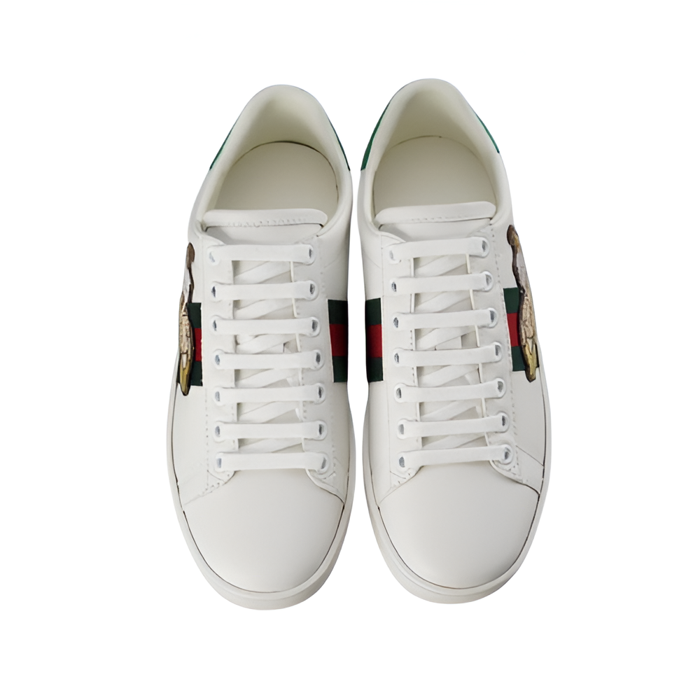 Gucci  White Knight-Print Sneakers