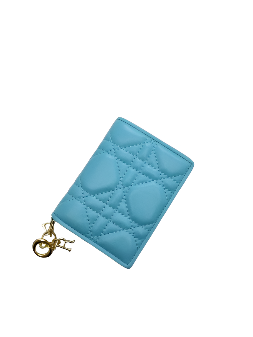 Dior Blue Quilted Leather Wallet