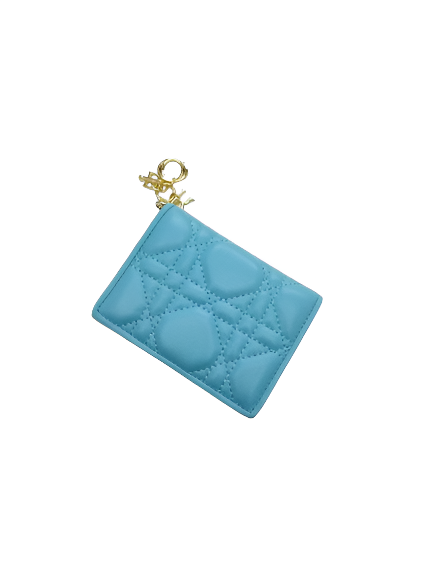 Dior Blue Quilted Leather Wallet