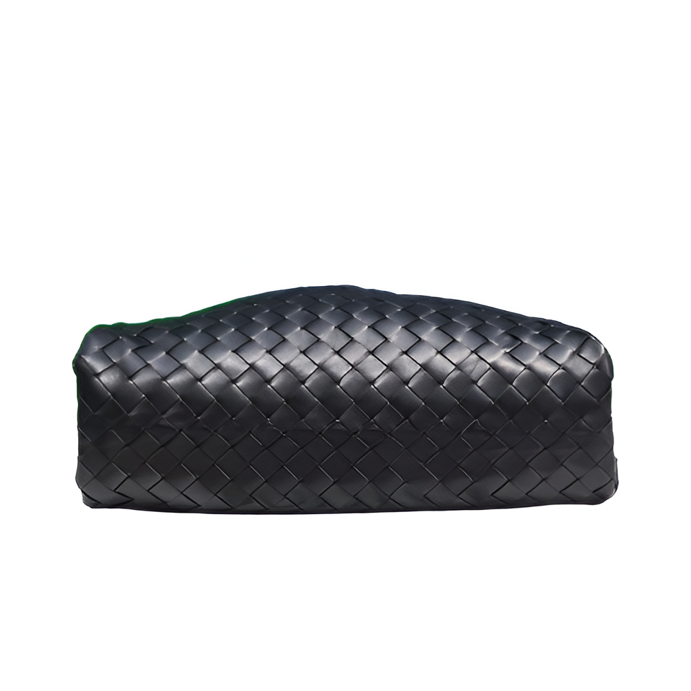 Bottega Black Woven Leather Clutch