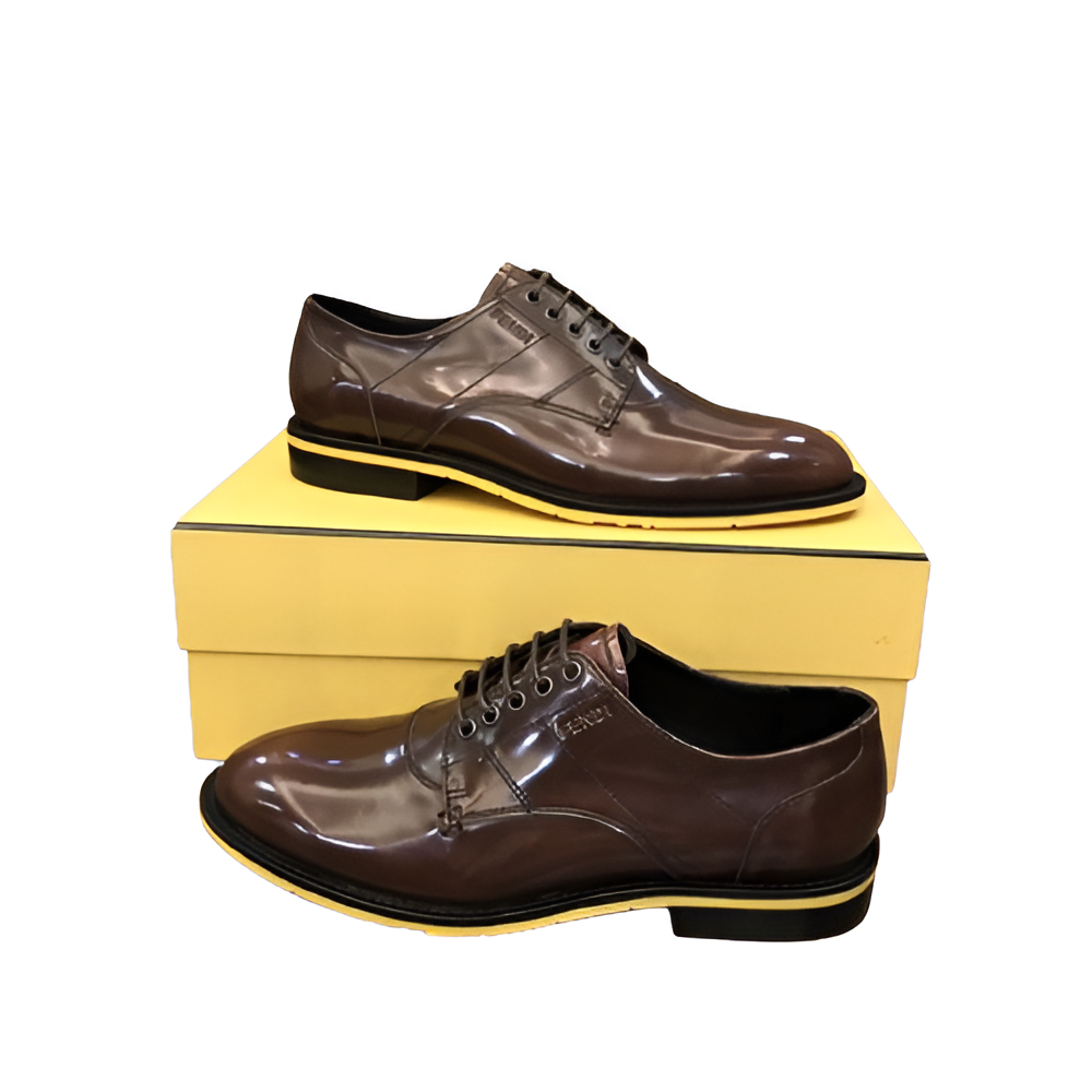 Fendi Brown Leather Formal Men's Shoes