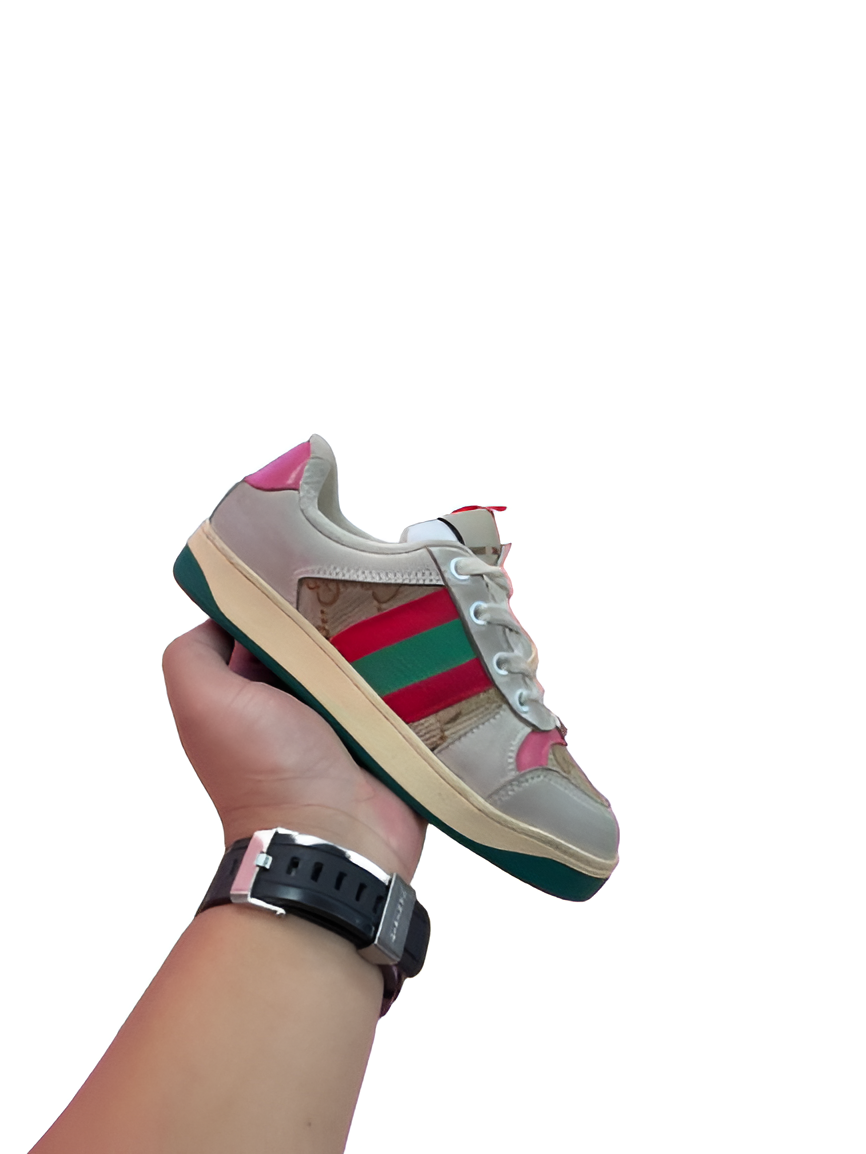 Gucci 🌸 Pink & Beige Monogram Sneakers
