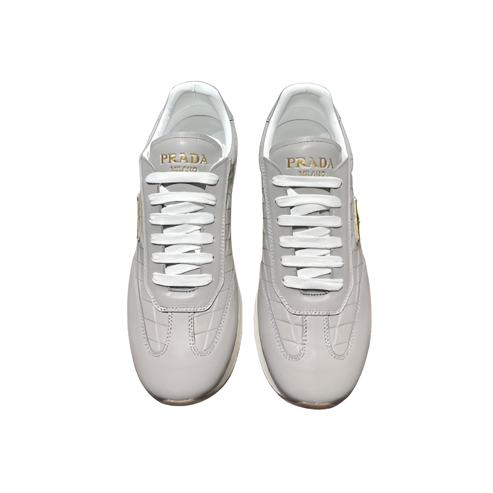 PRADA Men's White Luxe Sneakers