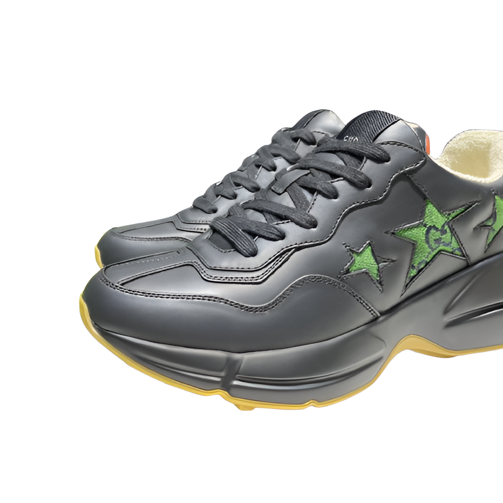 Gucci 🖤 Black Leather Men's Sneakers