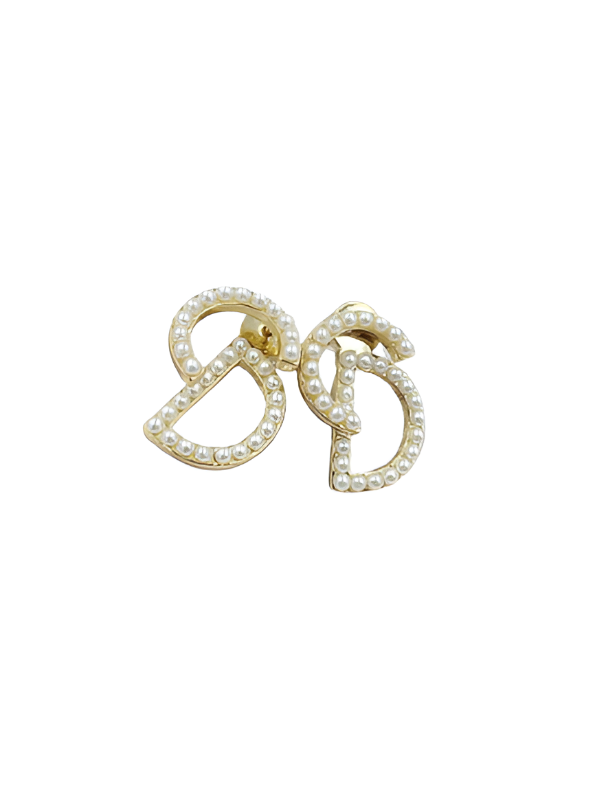 Dior Crystal D-Logo Earrings