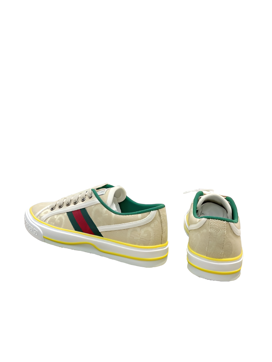 GUCCI Men's Beige and Yellow Sneakers with GG Logo
