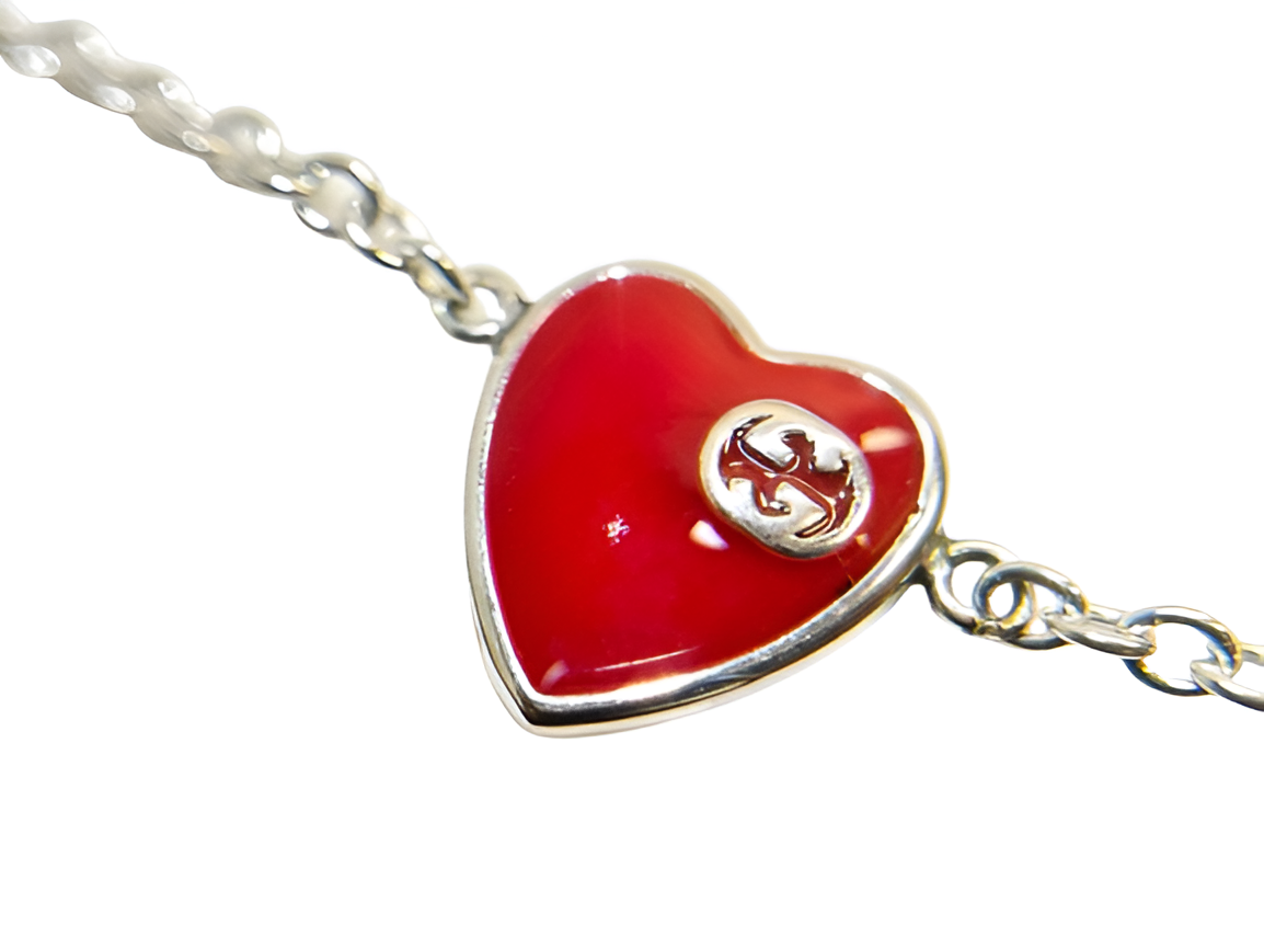 GUCCI Red Heart Charm Bracelet