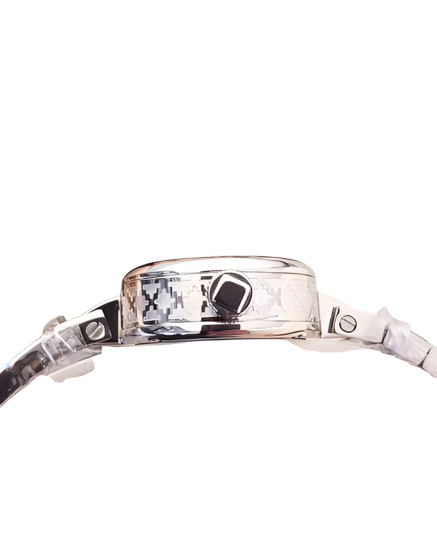 Gucci Black Dial Diamond Bezel Watch - Silver Tone