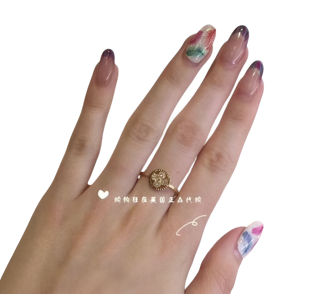LV Blossom Crystal Ring Set - Rose Gold & Silver