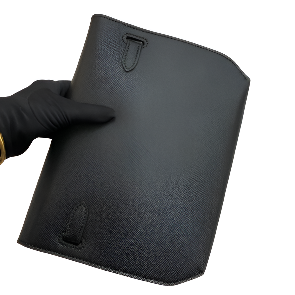 Hermes Black Leather Clutch with Wrist Strap