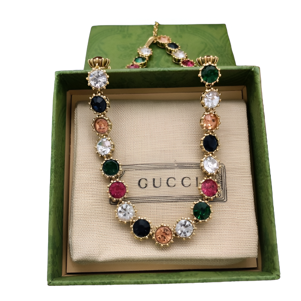 Gucci Multicolor Gemstone Necklace