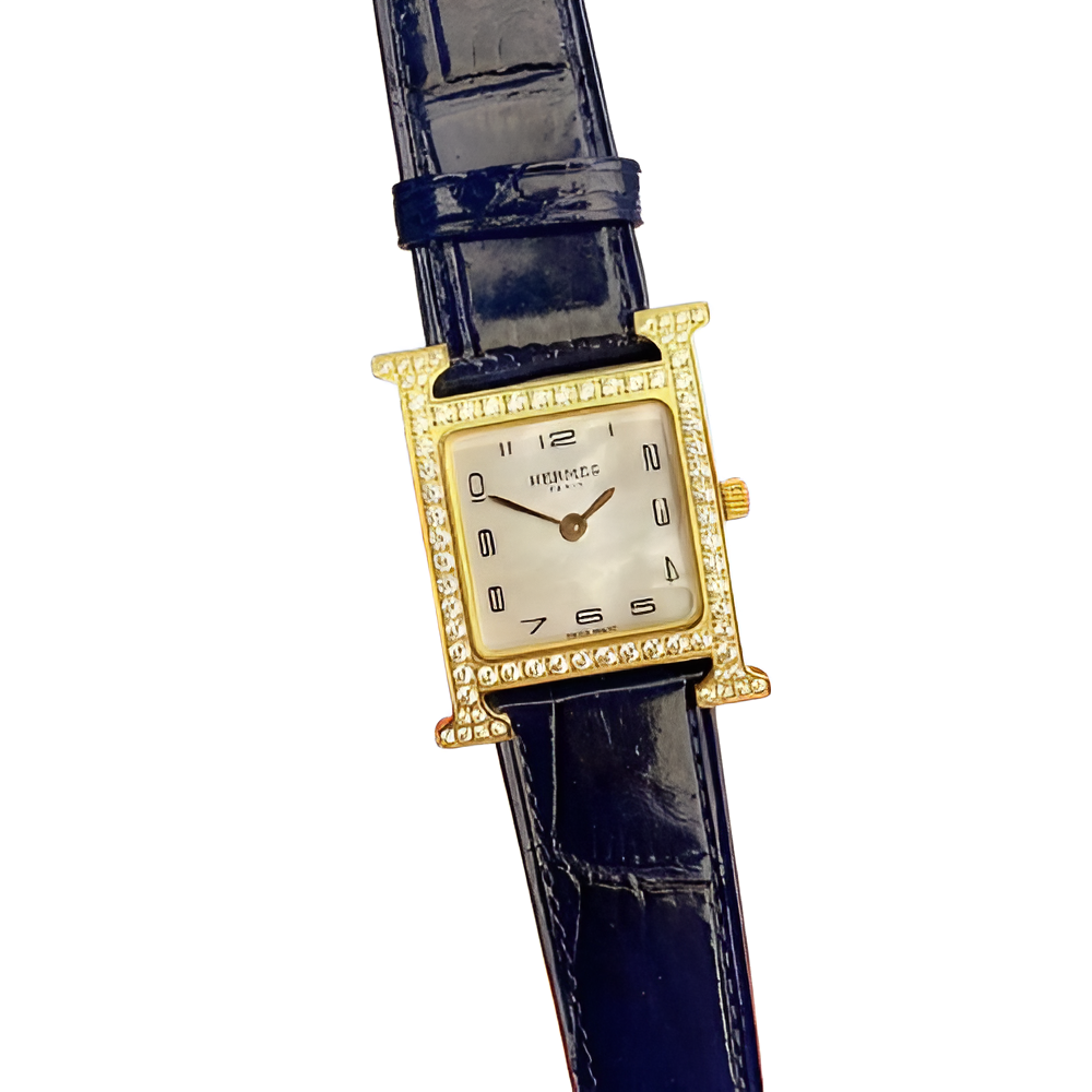 HERMÈS Diamond-Accented Gold Watch
