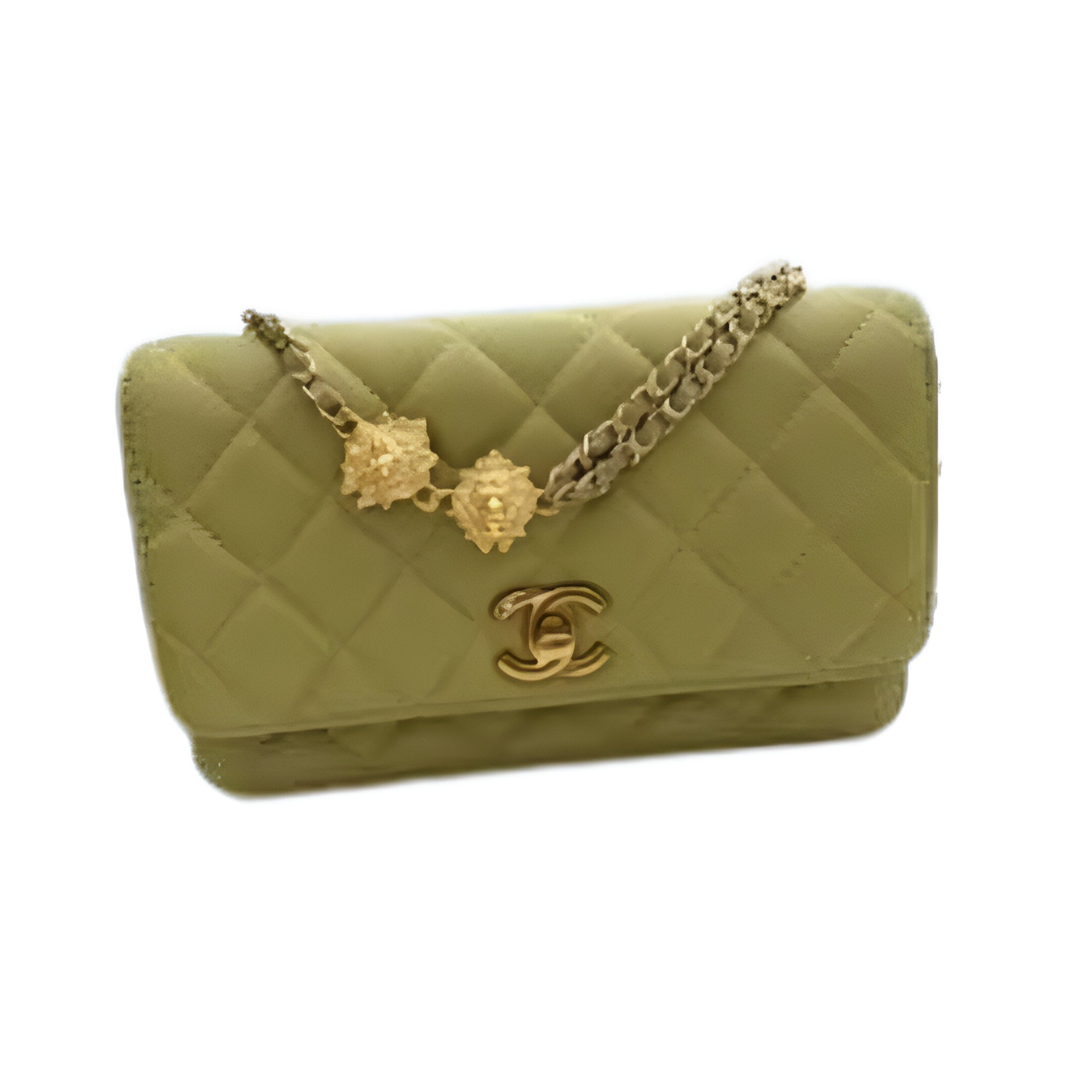 Chanel-Inspired Olive Green Quilted Flap Bag
