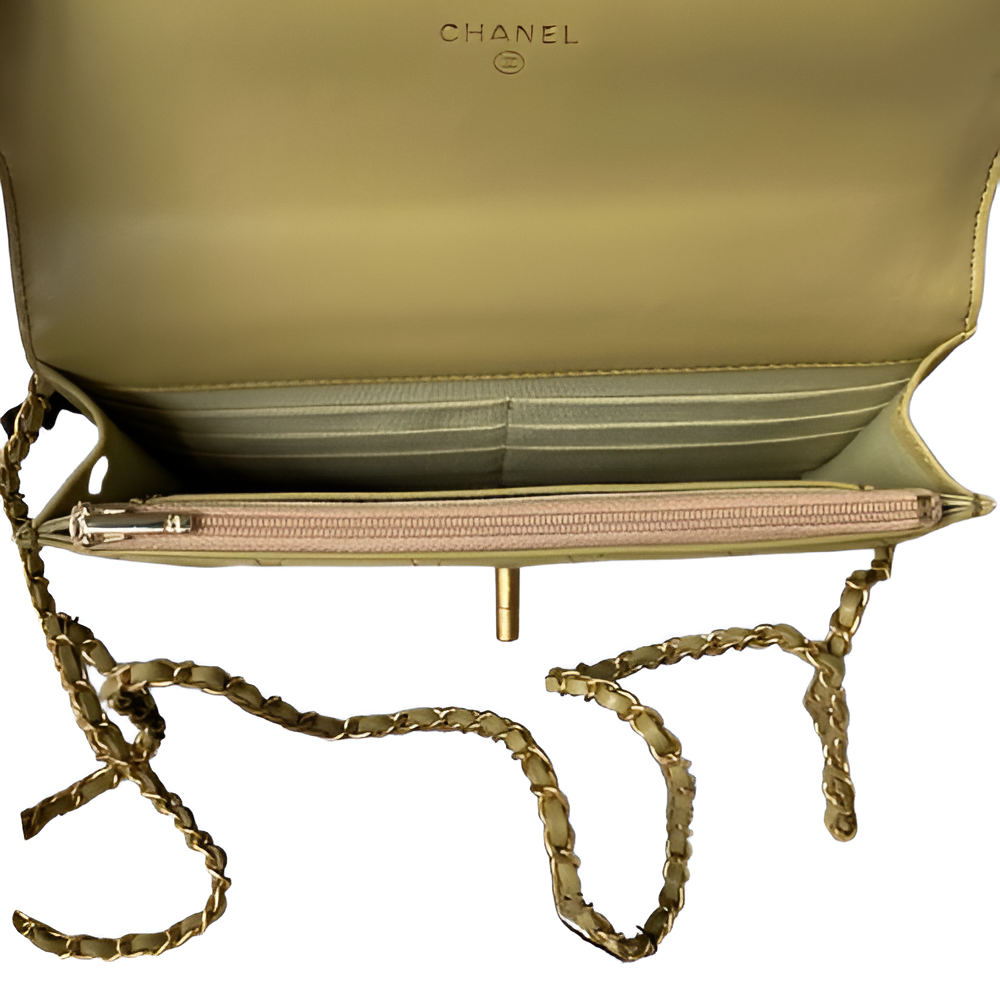 Chanel-Inspired Olive Green Quilted Flap Bag
