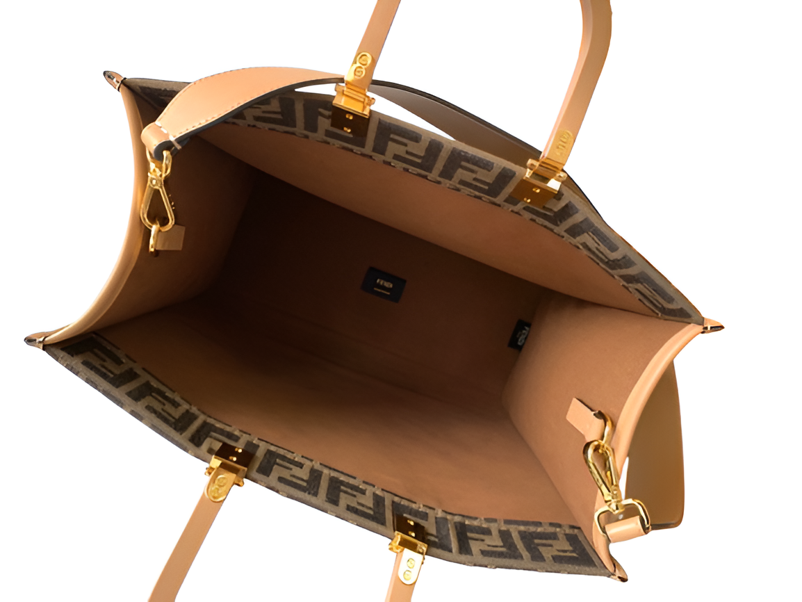 Fendi Monogram Canvas Tote Bag with Logo