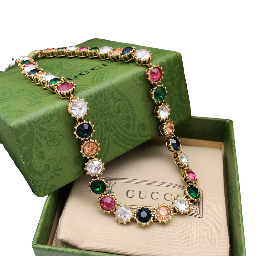 Gucci Multicolor Gemstone Necklace