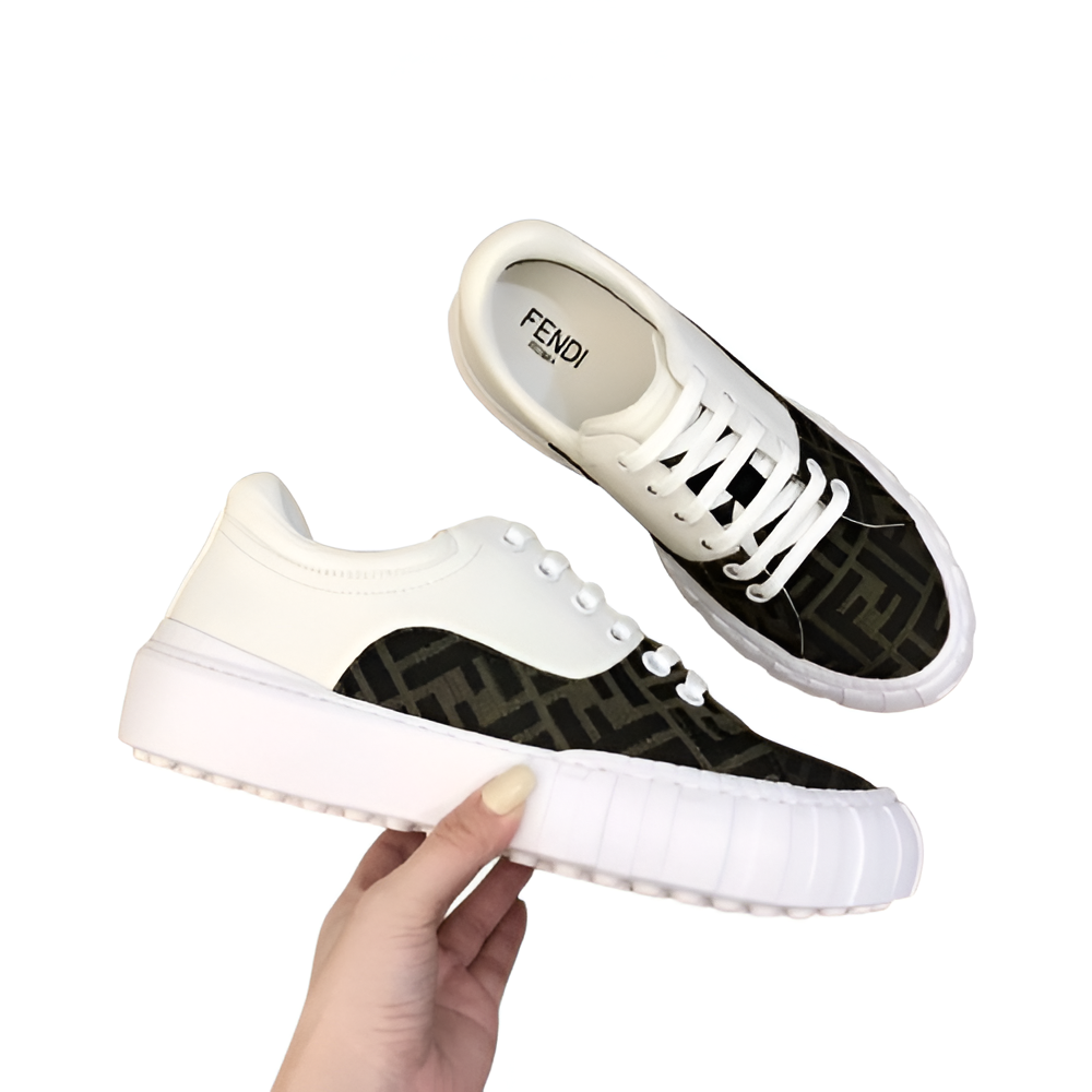 Fendi Men's Monogram Black & White Sneakers