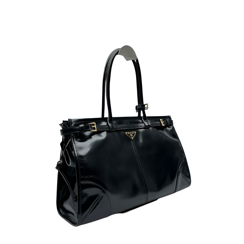 Prada Glossy Black Tote Bag