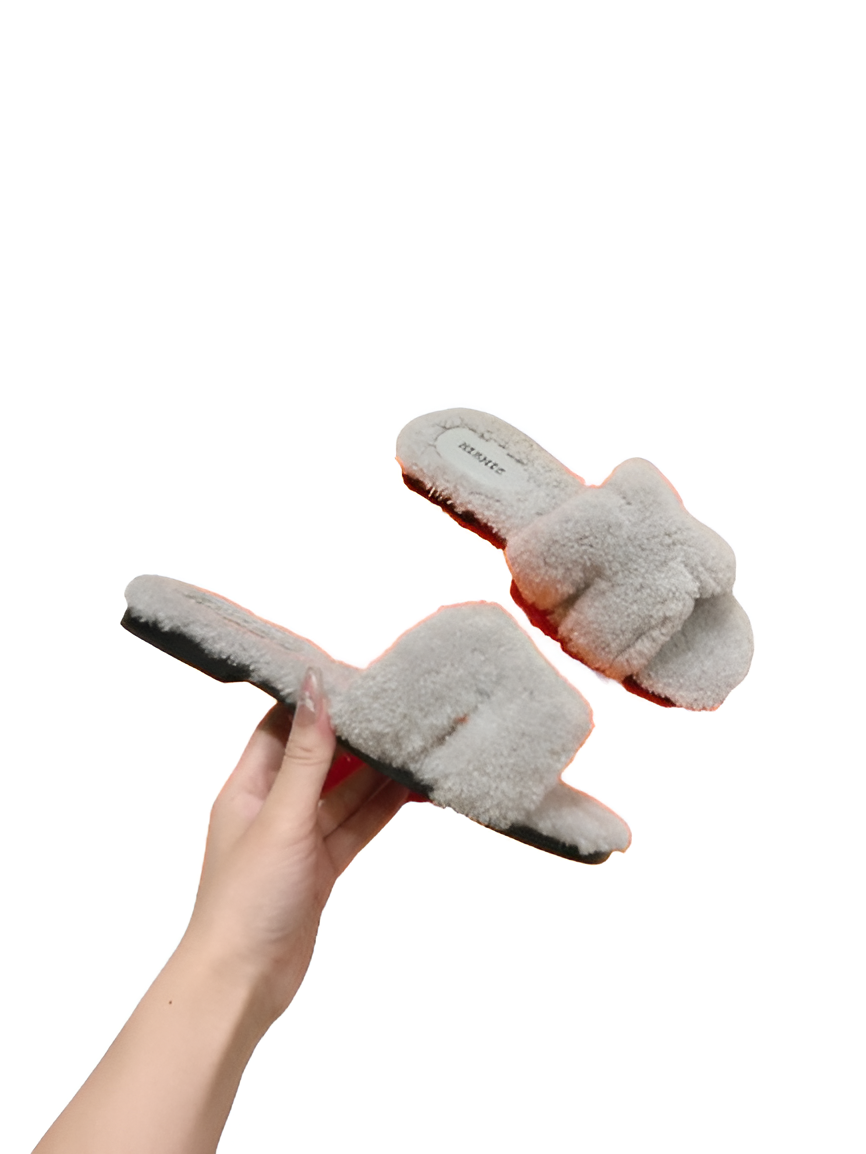 Hermes Fuzzy Women's Slippers