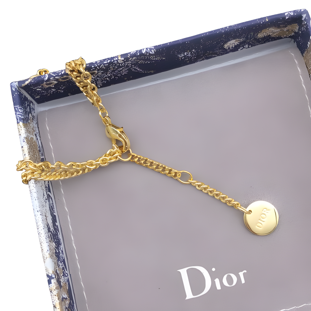Dior Gold Chain & Star Charm Bracelet