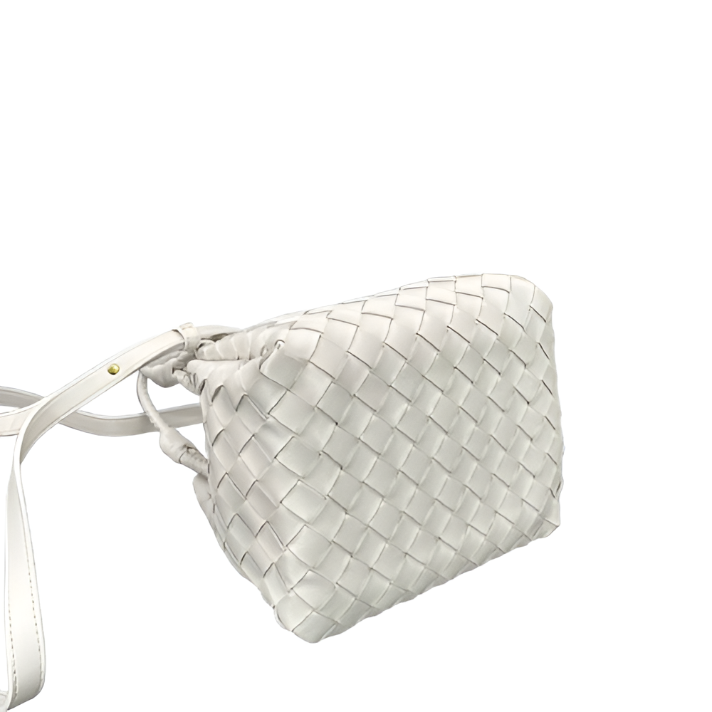 Bottega White Woven Leather Bag