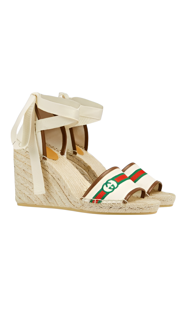 Gucci Striped Espadrille Women's Sandals