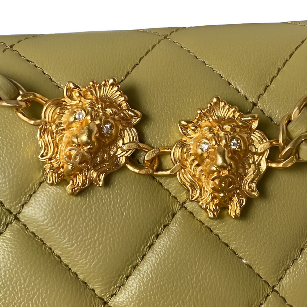 Chanel-Inspired Olive Green Quilted Flap Bag