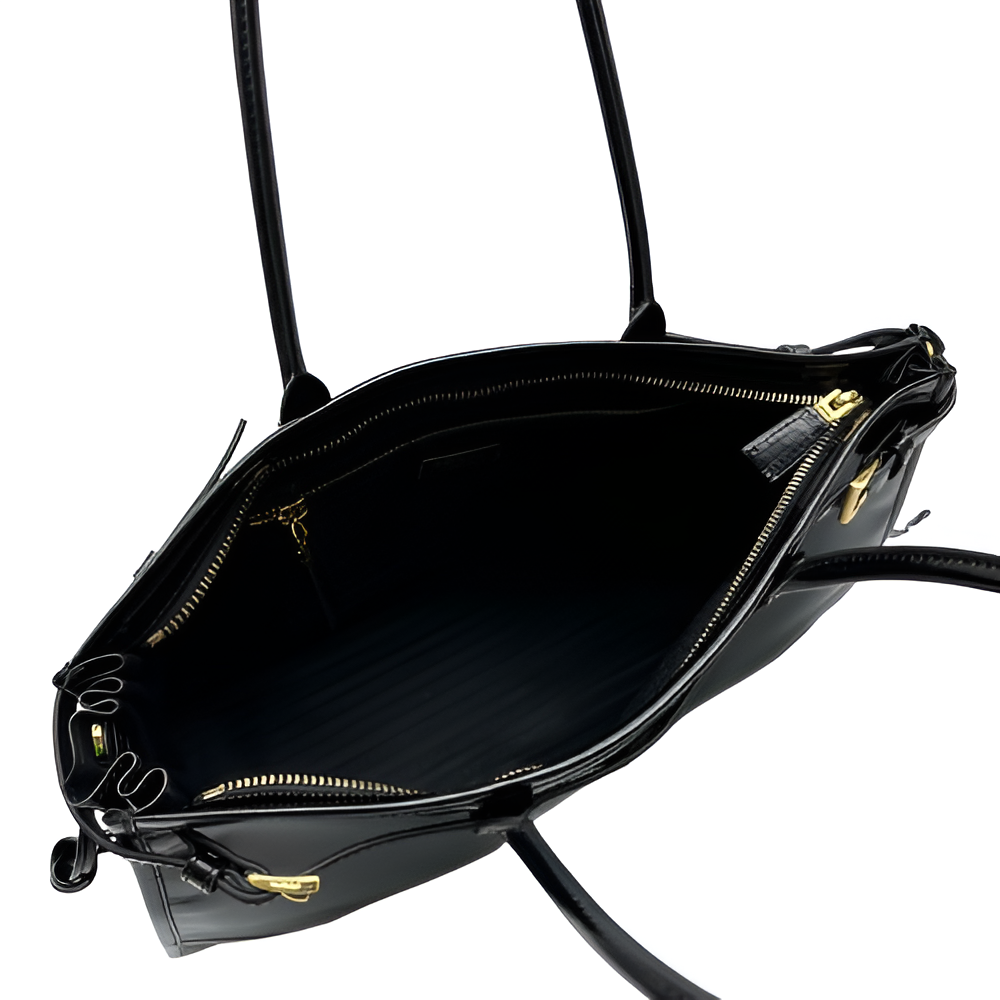Prada Glossy Black Tote Bag
