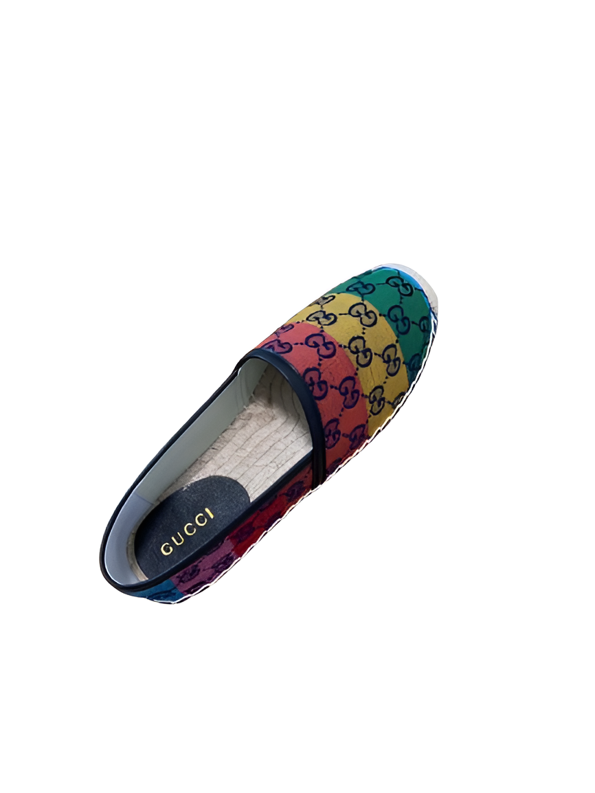 Gucci Rainbow Monogram Espadrille Women's Shoes