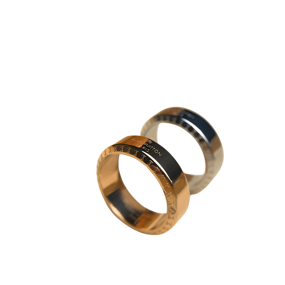 LV Signature Band Ring Set - Gold & Silver