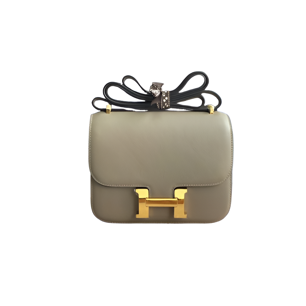 Hermes Gold Buckle Leather Crossbody Bag