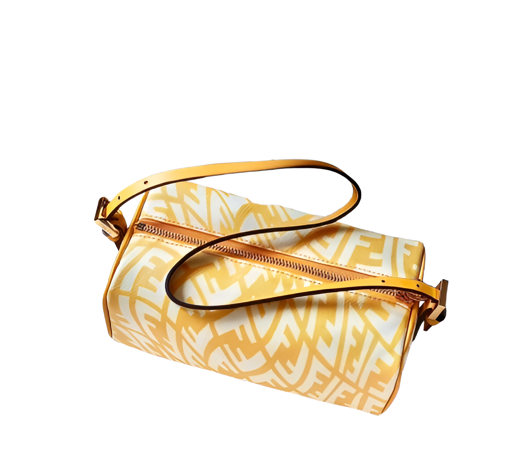 Fendi Yellow Monogram Cylinder Bag