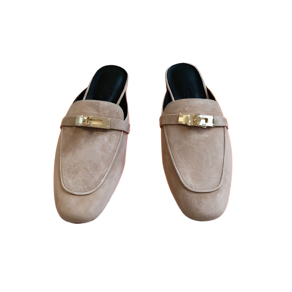 Hermes Men's Suede Beige Loafers
