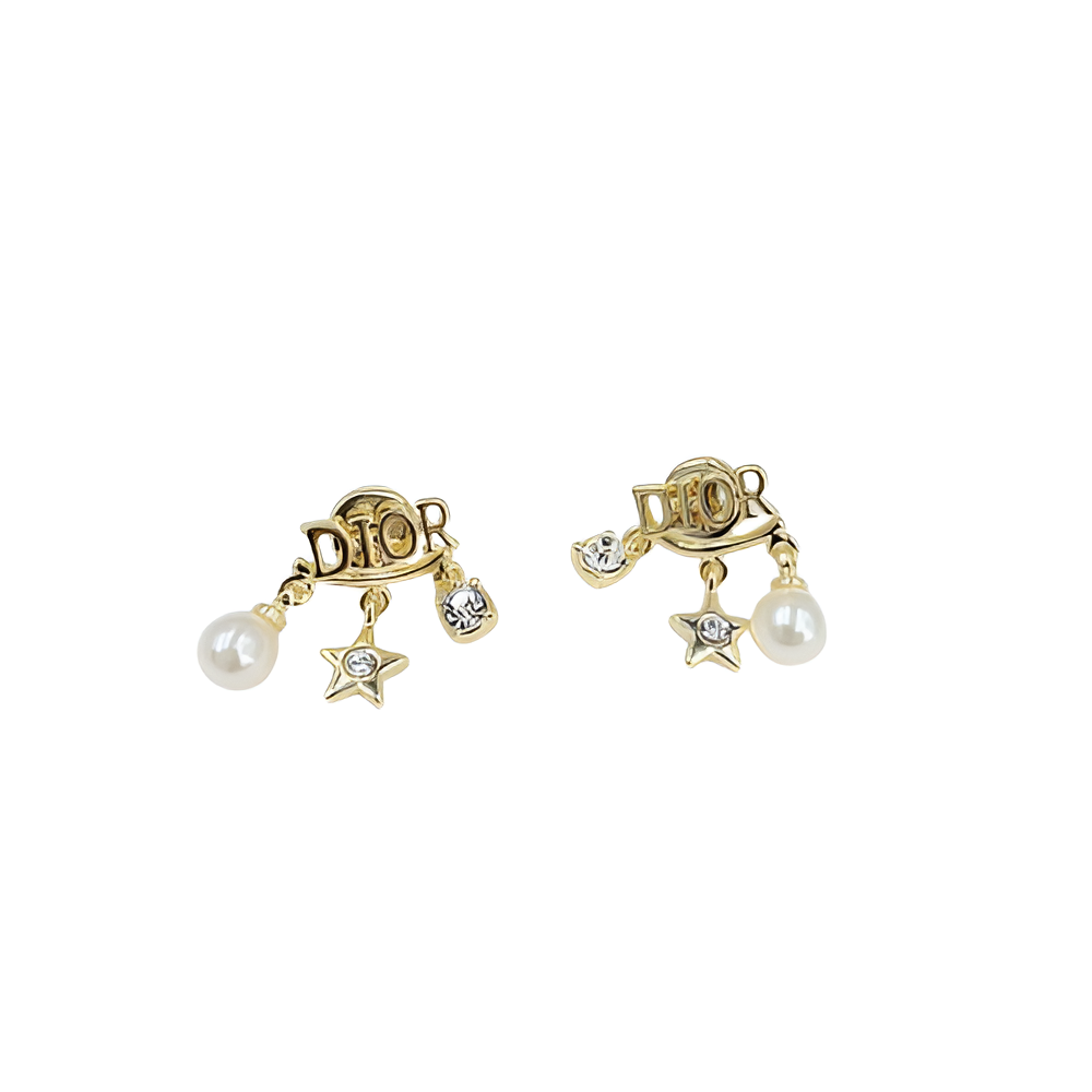 Dior Star & Pearl Charm Earrings