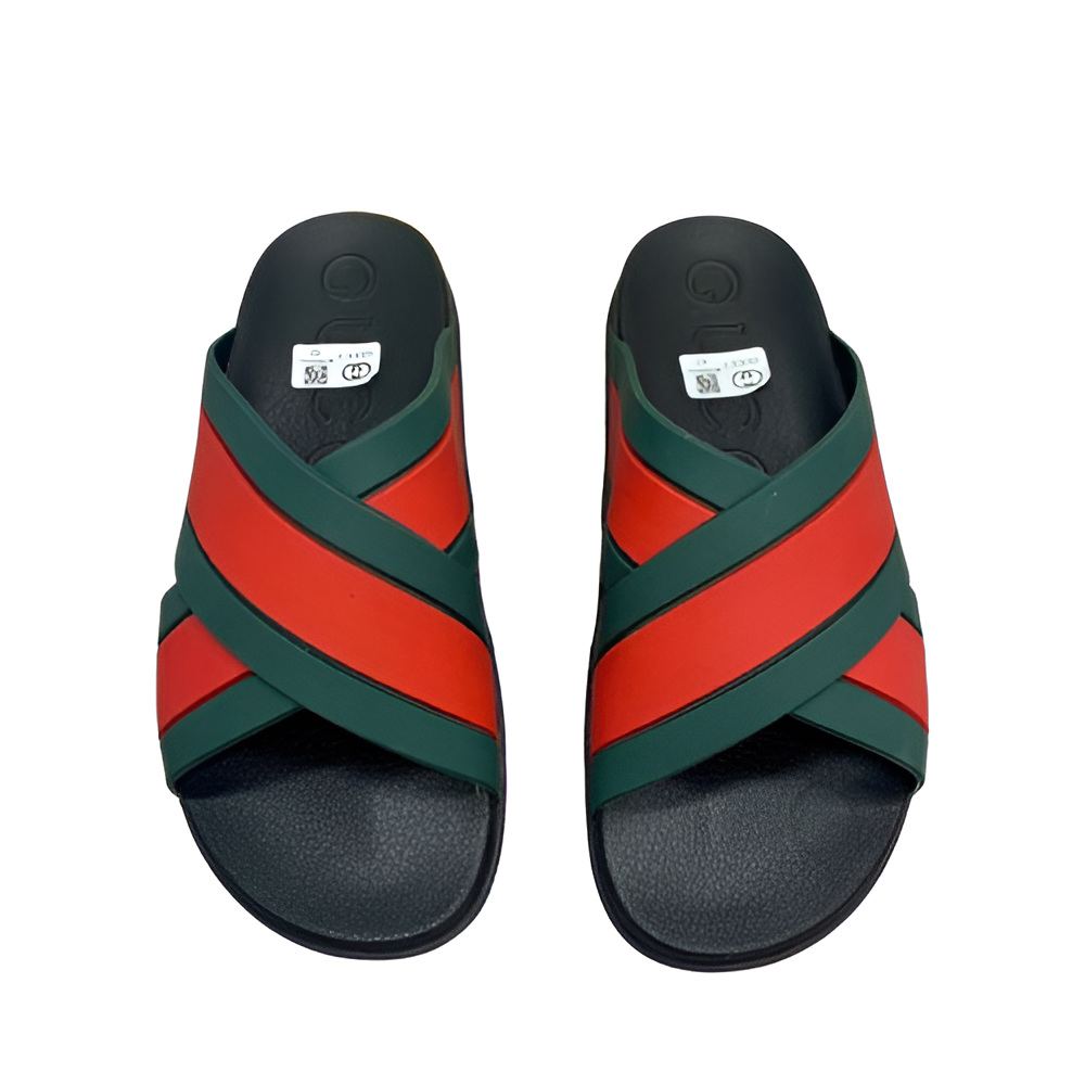 Gucci Striped Crisscross Men's Slides