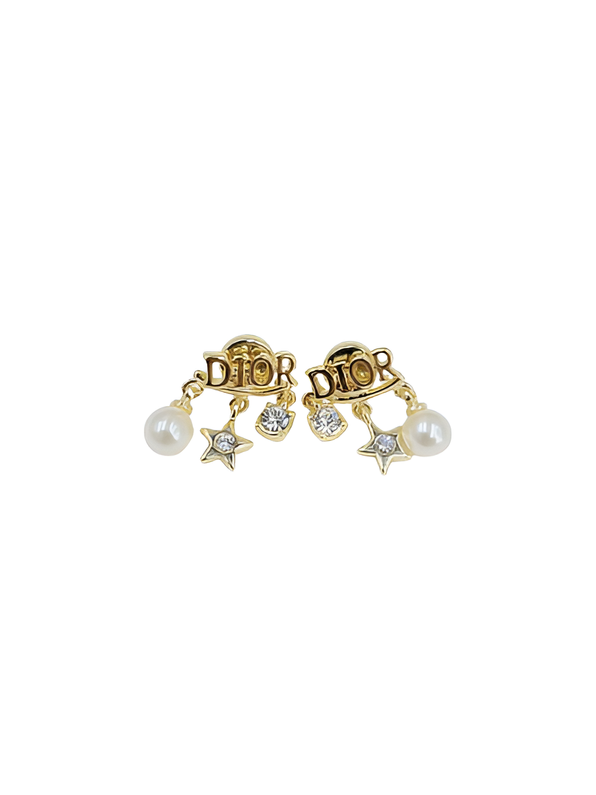 Dior Star & Pearl Charm Earrings