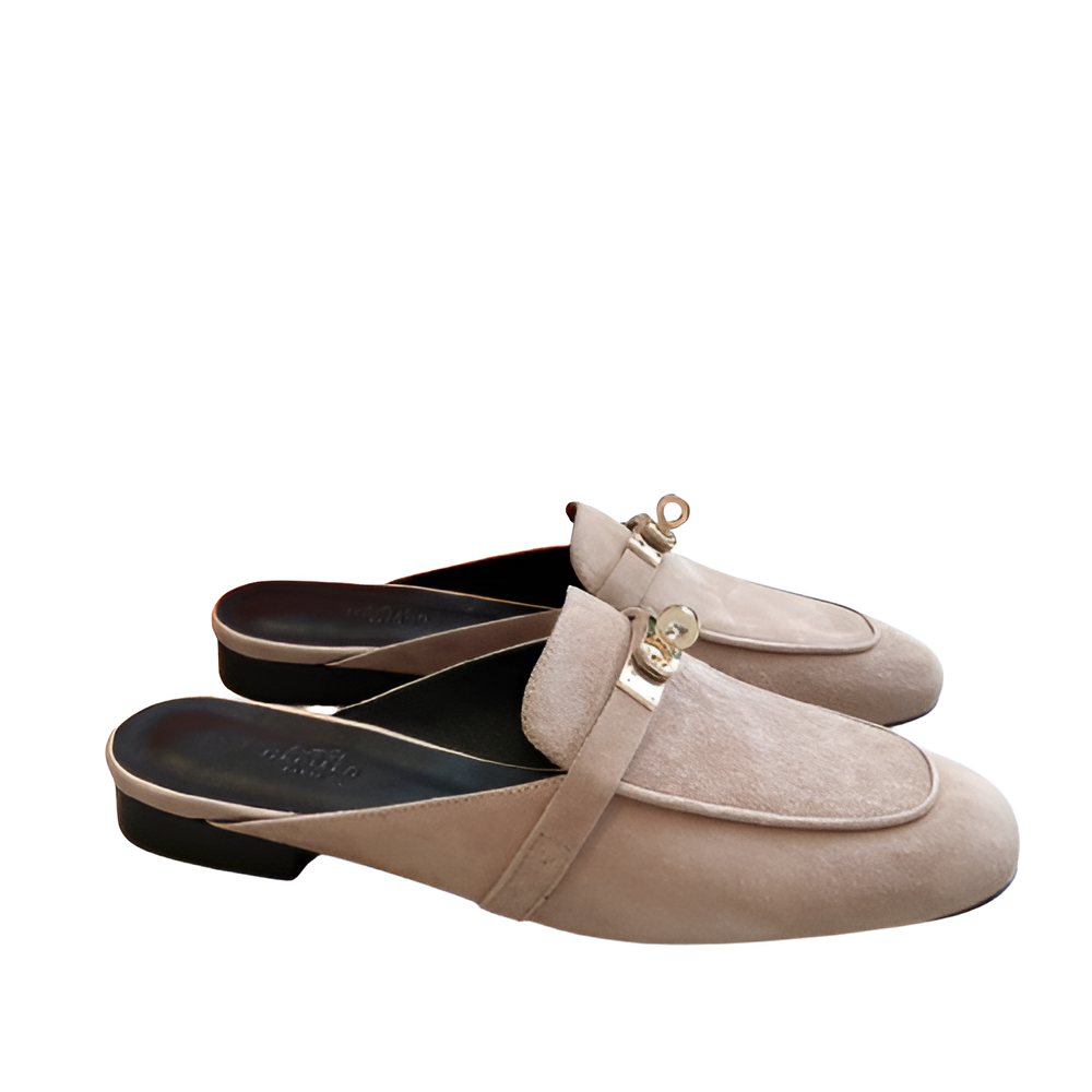 Hermes Men's Suede Beige Loafers