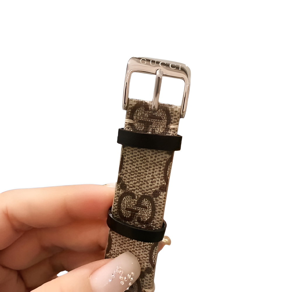 Gucci Monogram Brown Dial Watch - Signature Square Design