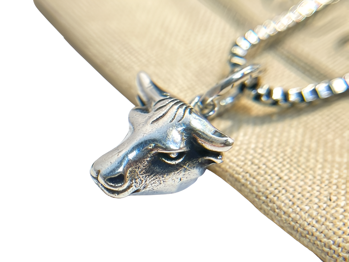 Gucci Silver Bull Pendant Necklace