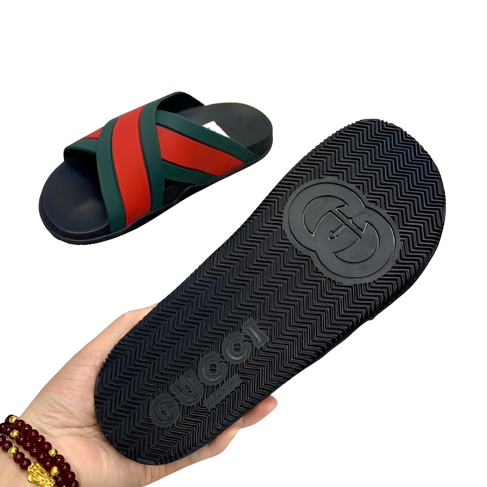 Gucci Striped Crisscross Men's Slides