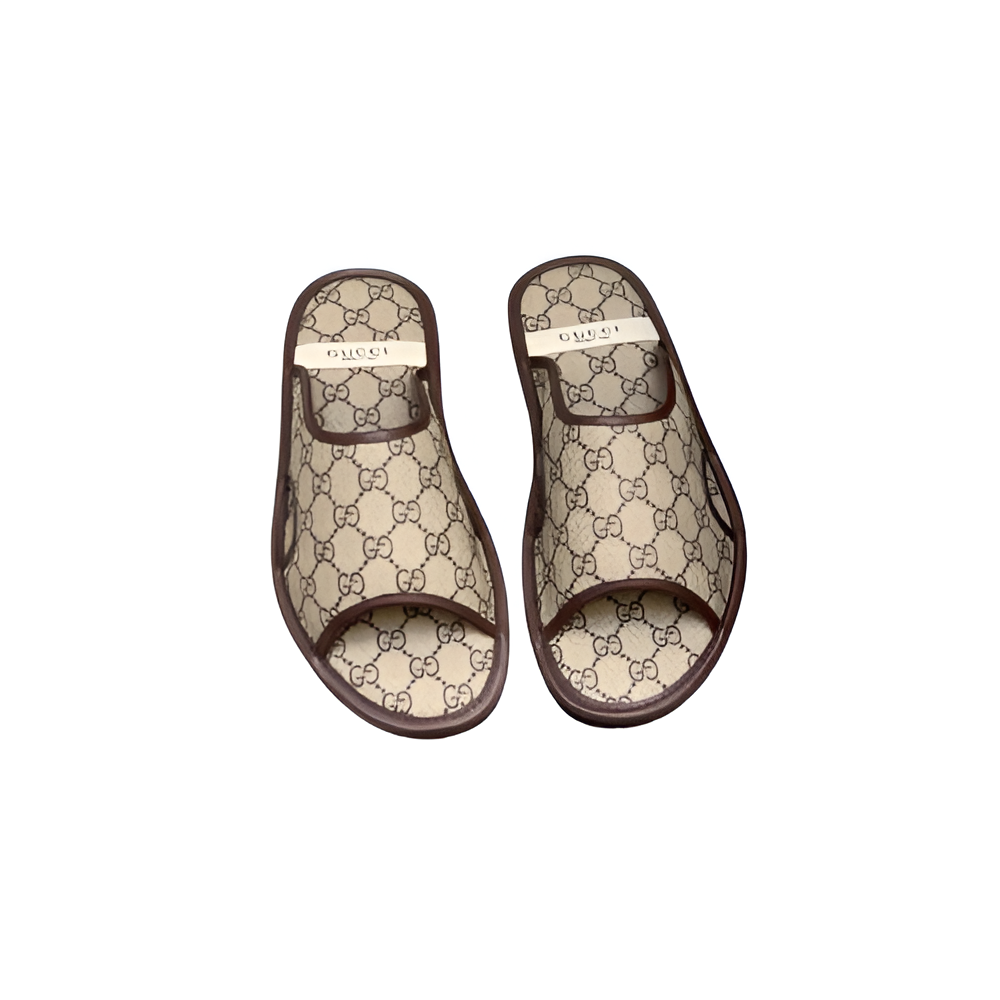 Gucci Beige Monogram Men's Slides