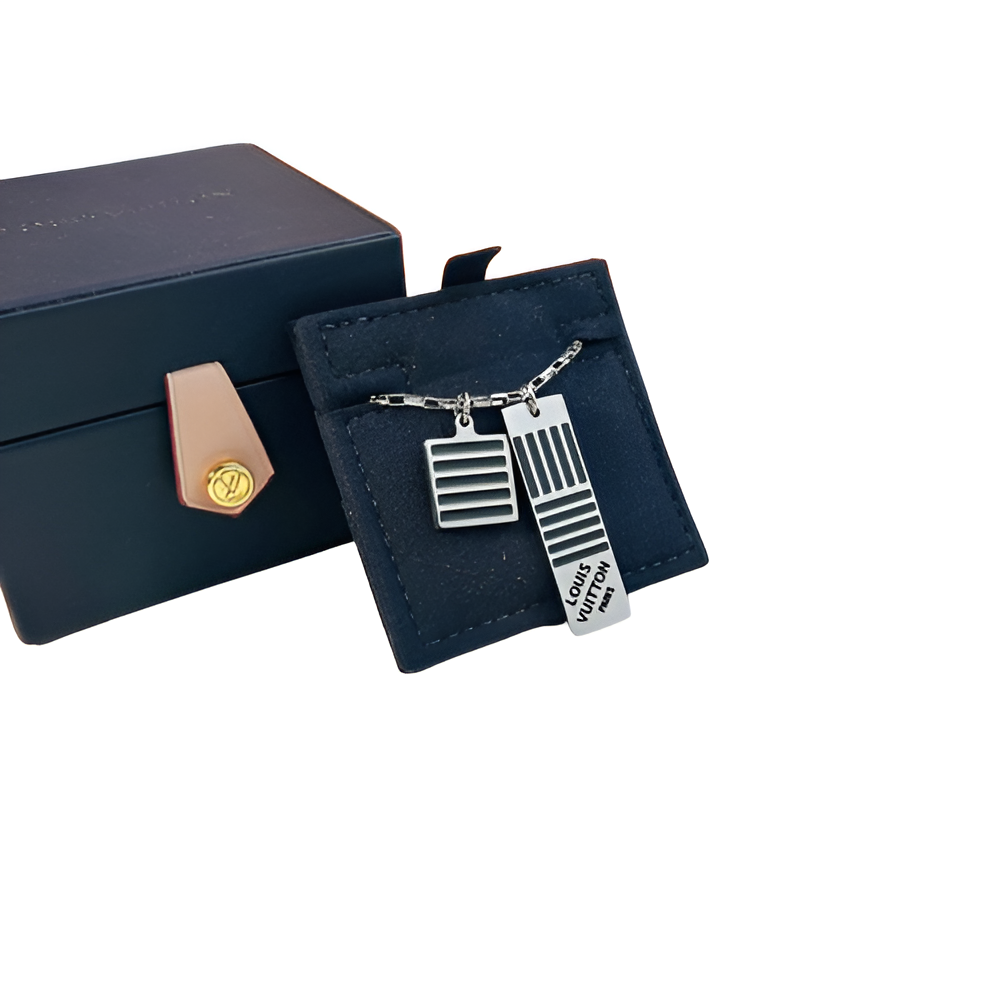 LV Striped Pendant Necklace