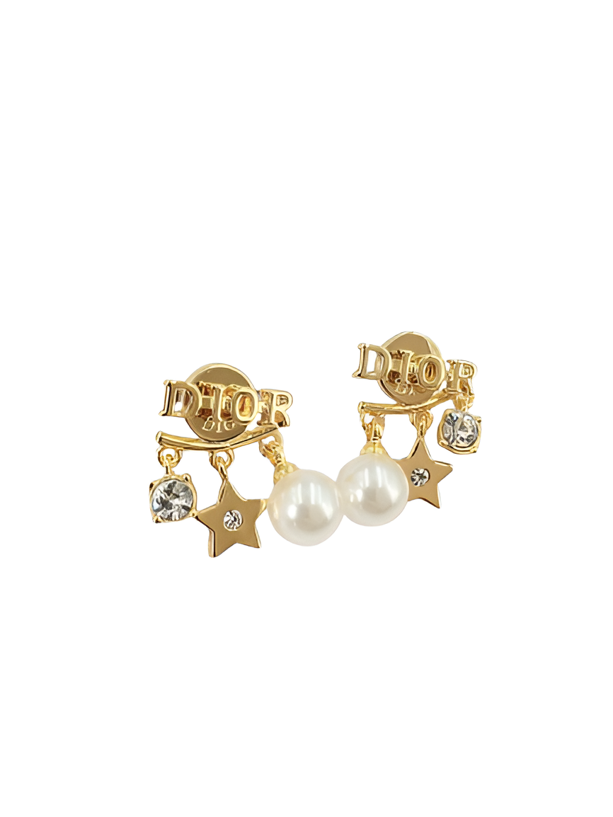 Dior Star & Pearl Charm Earrings